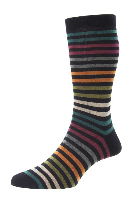 Kilburn Striped Cotton Men's Socks by Pantherella