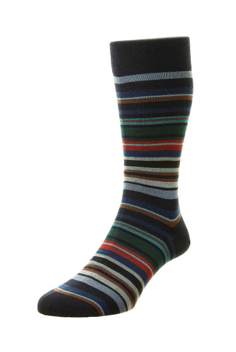 Quakers Striped Merino Wool Men's Socks by Pantherella