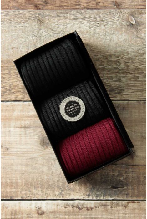 Pantherella Laburnum Merino Wool Men's Sock Luxury Black Sz S UK 6-7 