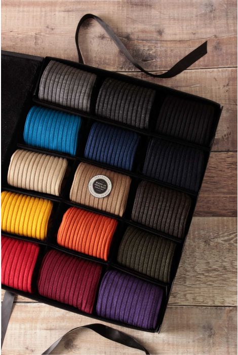 UK 7.5-9.5 Pantherella Laburnum Merino Wool Men's Sock Luxury Black Sz M 