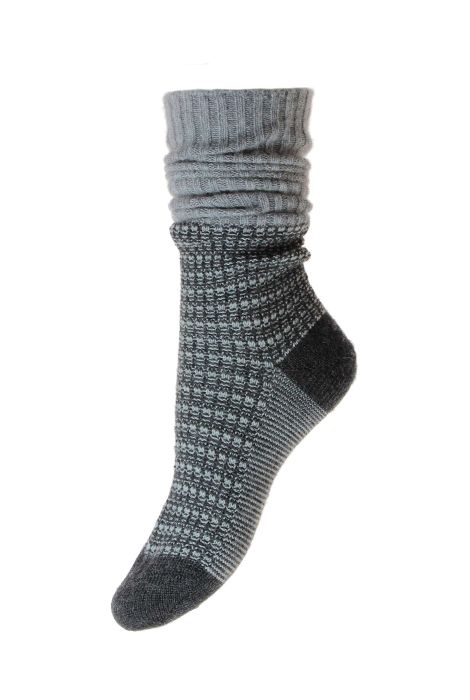 Lilly Wool/Cashmere Charcoal Women's Boot Socks Pantherella