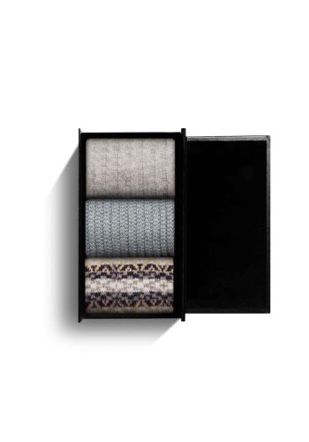 Women's Patterned Cashmere Collection - 'Choose Your Colours' Gift Box - 3-Pairs