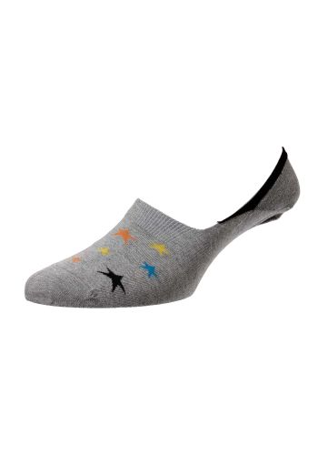 Santa Cruz - Stars Light Grey Egyptian Cotton Women's Invisible Socks 