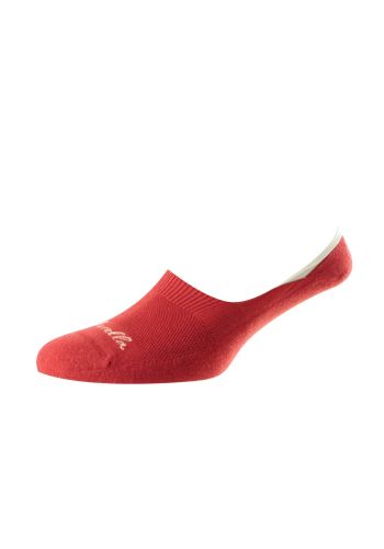 Stride - Sports Luxe Cushion Sole Egyptian Cotton Invisible Men's Socks-Bright Red-MEDIUM