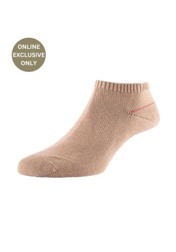 Parr Contrast Seam Men's Shoe Liner Socks - Camel - Small
