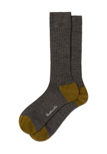 Stratford 5x3 Rib Contrast Heel & Toe Merino Wool Men's Socks