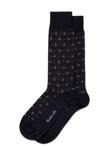 Napier Paisley & Spot Merino Wool Long Men's Socks