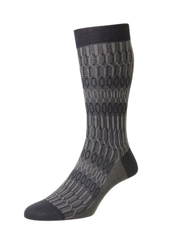 Islington- Texture Jacquard - Cotton Fil D'Ecosse - Mens's Socks