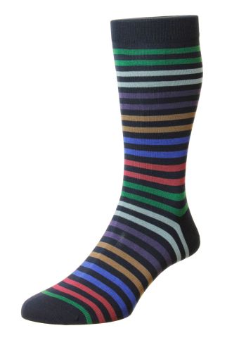Kilburn - All Over Stripe - Fil d'Ecosse / Cotton Lisle Men's Socks
