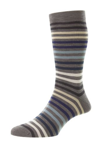Kilburn - All Over Stripe - Fil d'Ecosse / Cotton Lisle Men's Socks