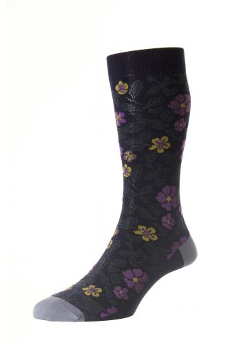 Farren - Floral Motif- Fil d'Ecosse Men's Socks 
