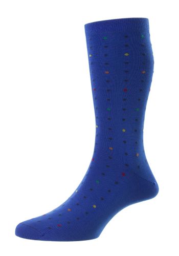 Shelford All Over Mini Spots Men's Socks - Sapphire - Medium