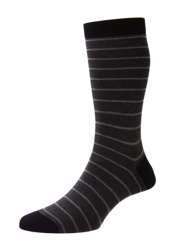 Barrington - Birdseye Jacquard Stripe Fil d'Ecosse Men's Socks 