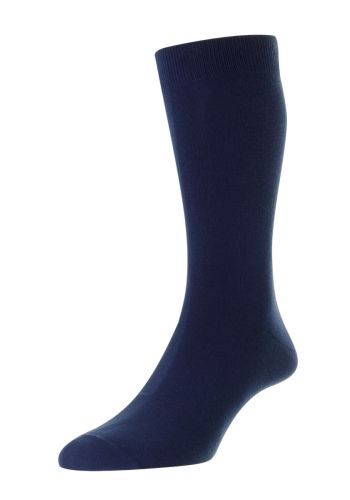 Tavener Flat Knit Comfort Top Egyptian Cotton Men's Socks - Ocean - Large