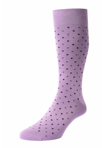 Needham Sea Island Cotton Two-Colour Spot Men's Socks