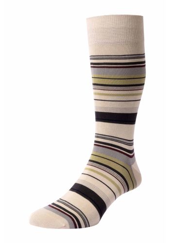 Portmore Sea Island Cotton Multi Stripe Men's Socks
