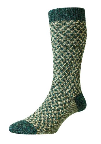Rhos Eco Texture Recycled Cotton Men's Socks - Lagoon Mix - Small