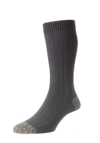 Romney Organic Cotton Men's Socks - Dark Grey - Large