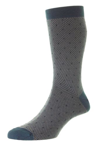 Devonport - Neat Diamond Motif Merino Royale Wool Men's Socks