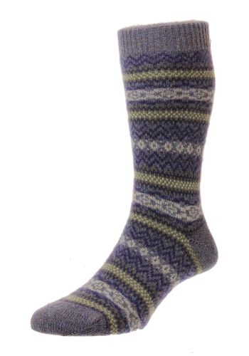 Fasque - Multi Colour Fairisle Heather Marl - Cashmere Men&#039;s Socks - Large