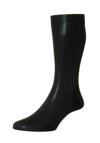 Asberley - Luxury Silk 9x1 Rib Men's Socks