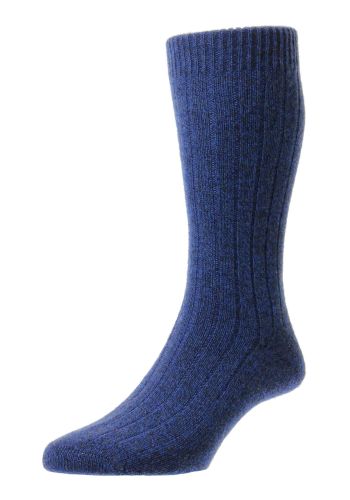 Waddington Cashmere Men's Socks - Royal Denim - Large