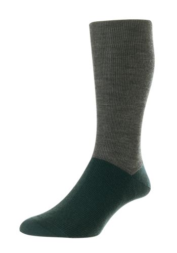 Edale - Half Colour Block Mid Grey Mix Merino Wool Men's Socks - Small