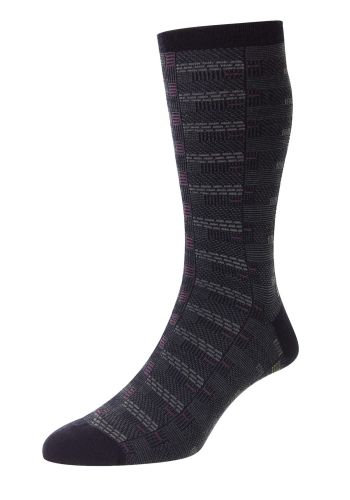 Newham - Retro Box Jacquard - Merino Wool - Mens's Socks