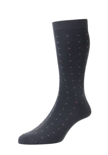 Lewisham Neat Motif Merino Wool Men's Socks