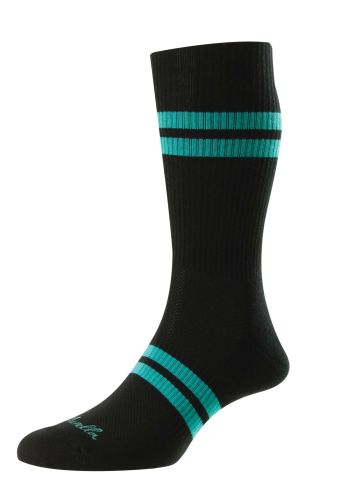 Spirit - Sports Luxe Black Cushioned Sole Egyptian Cotton Men's Sports Socks - Medium