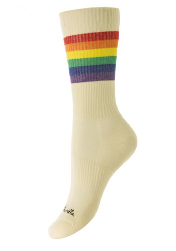 Shine - Sports Luxe – Rainbow Stripes Egyptian Cotton Women's Sports Socks