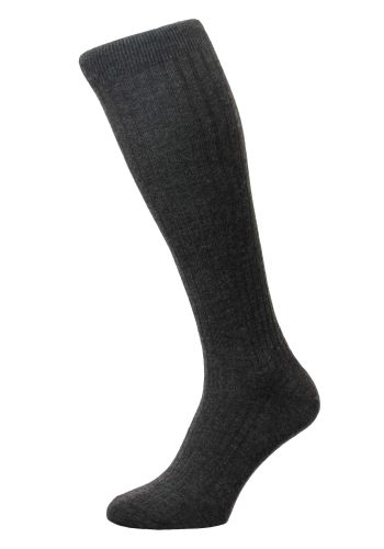 Knightsbridge Fine Cashmere Long Men's Socks - Dk Grey - 12
