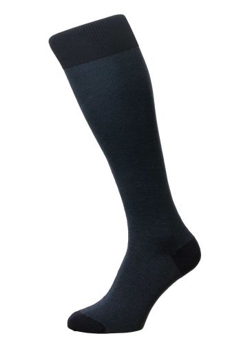 Tewkesbury - 3-Colour Birdseye  - Fil d'Ecosse / Cotton Lisle - Long Men's Socks (Over The Calf)