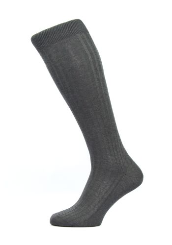 Danvers - 5x3 Rib - Fil d'Ecosse / Cotton Lisle - Long Men's Socks (Over The Calf) 