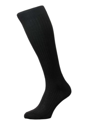 Baffin - 5x3 Rib - 100% Silk Tailored Socks - Long Men's Socks (Over The Calf)