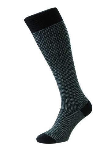 Highbury Houndstooth Merino Wool Long Men's Socks