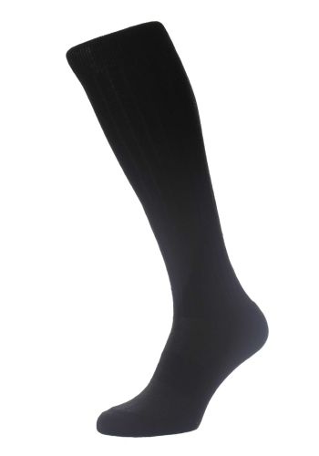 Smithfield Long Medium Black Merino Wool Hybrid City Men's Socks