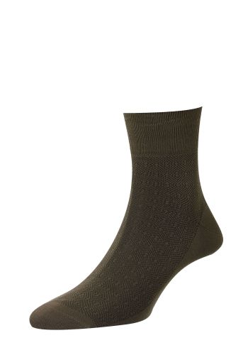 Hyde Tonal Pattern Egyptian Cotton Men's Ankle Socks