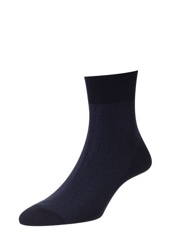 Hyde Tonal Pattern Egyptian Cotton Men's Ankle Socks