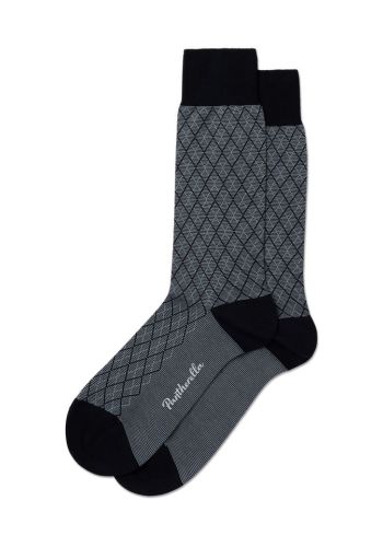 Kingsley Diamond Check Jacquard Cotton Men's Sock