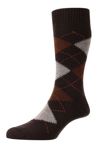 Racton Argyle Merino Wool Men's Socks
