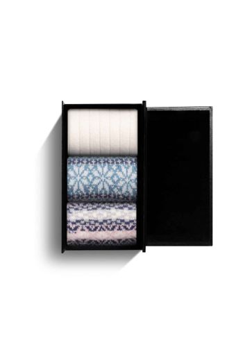 Women's Cashmere Fair Isle Collection - 'Choose Your Colours' Gift Box - 3-Pairs