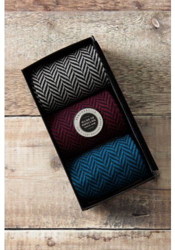 Hendon - Merino Wool - 'Choose Your Colours' Gift Box - 3-Pairs - (Size: Medium)