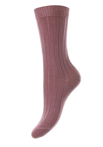 Rachel - Thicker Knit 5x1 Rib Merino Wool Women's Ankle Socks 