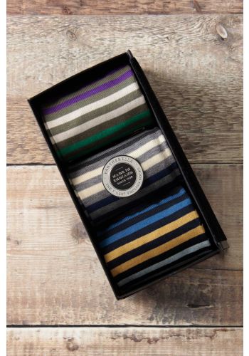 Kilburn - Fil d'Ecosse - 'Choose Your Colours' Gift Box - 3-Pairs - (Size: Medium)