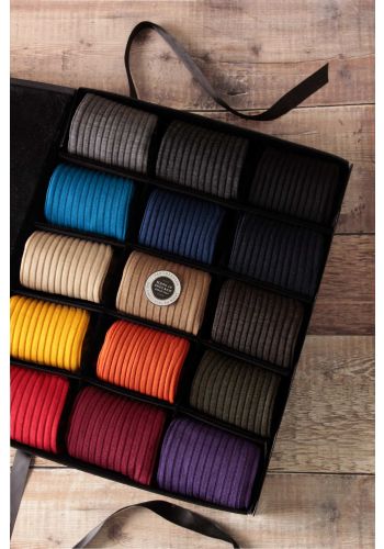 Laburnum (Long / Over the Calf) - Merino Wool Collection Gift Box - 15-Pairs - Medium