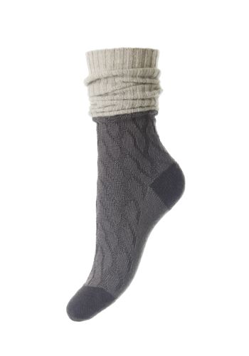 Clara - Merino Wool/Cashmere Womens's Boot Socks with Cashmere Top