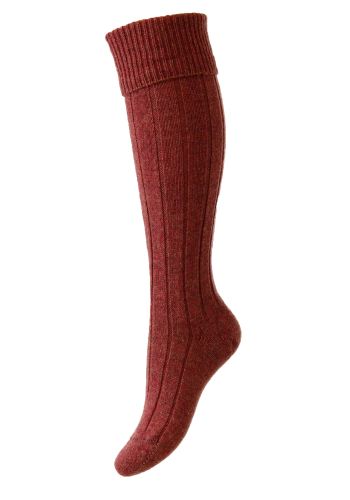 Juniper - Turn Over Top Long Boot Fresh Rose Shetland Wool Women's Sock