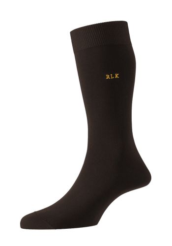 Sackville Flat Knit Cotton Lisle Men's Socks With Monogramming