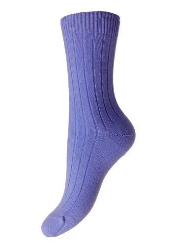 Tabitha Rib Cashmere Women's Socks - Bilberry